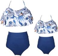 👙 adorable girls kids swimsuit: ruffled falbala two-piece bikini set for stylish swimwear logo