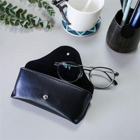 img 2 attached to 👓 Stylish Horizontal Eyeglass with Portable Leather Case