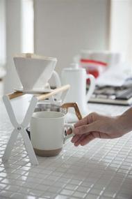 img 2 attached to ☕️ YAMAZAKI home Tosca Coffee Dripper Stand: Space Saving, White, One Size - Efficient Coffee Brewing Solution