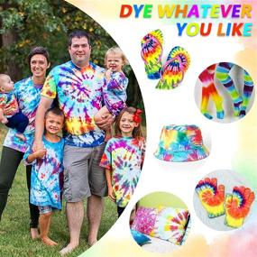 img 1 attached to Набор для творчества MAXSHOP One Step Tie Dye Kit Powder - Креативные материалы для изготовления одежды для детей и взрослых - Без нагрева - Удобен в использовании (5 цветов по 120 мл)