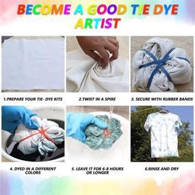 img 2 attached to Набор для творчества MAXSHOP One Step Tie Dye Kit Powder - Креативные материалы для изготовления одежды для детей и взрослых - Без нагрева - Удобен в использовании (5 цветов по 120 мл)