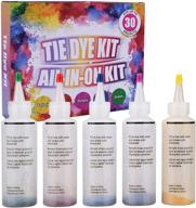 набор для творчества maxshop one step tie dye kit powder - креативные материалы для изготовления одежды для детей и взрослых - без нагрева - удобен в использовании (5 цветов по 120 мл) логотип