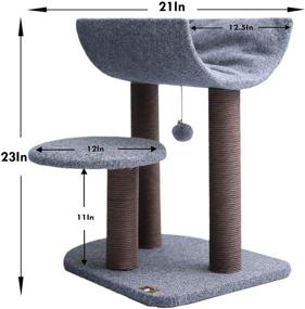 img 2 attached to Enhance Your Cat's Playtime with PetPals Cat Tree Tower - Gray (Perch)