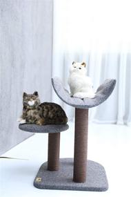 img 3 attached to Enhance Your Cat's Playtime with PetPals Cat Tree Tower - Gray (Perch)