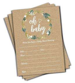 img 1 attached to Baby Kraft Greenery Invitations Large