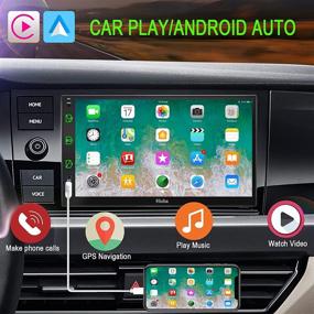 img 2 attached to 7-дюймовый автомобильный стерео ресивер Double Din с Apple CarPlay и Android Auto | Зеркалирование телефона/USB/AUX/Bluetooth | Голосовое управление | AM/FM | Мультимедийная автомобильная развлекательная система