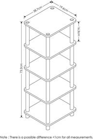 img 3 attached to 🗄️ FURINNO Turn-N-Tube 4-Bins Organizer Rack in Columbia Walnut/Black/Dark Brown