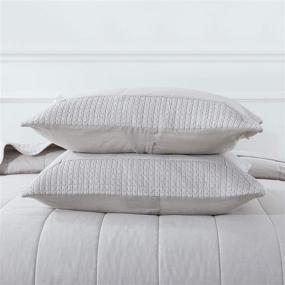img 2 attached to 🛏️ Soul & Lane Cozy Escape Quilted Bedding Set with 2 Shams - Queen, Modern Neutral Solid Bedspread made of Cotton