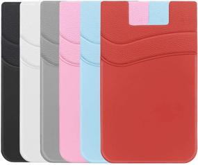 img 4 attached to 📱 Cell Phone Wallet Stick On Card Holder for iPhone, Samsung and Smart Phones - 6 Pack, ID Credit Business Card Sleeve Pocket Compatible with most Smart Phones