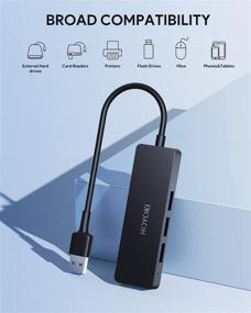 img 3 attached to 🔌 Hoyoki 4 Port USB 3.0 Hub - Ultra Slim USB Splitter 5Gbps for Laptop, PC, MacBook, Dell, Surface Pro, XPS, Notebook PC, USB Flash Drives, Mobile HDD, Printer, Camera and More