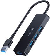 🔌 hoyoki 4 port usb 3.0 hub - ultra slim usb splitter 5gbps for laptop, pc, macbook, dell, surface pro, xps, notebook pc, usb flash drives, mobile hdd, printer, camera and more logo