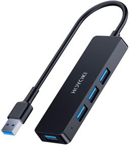img 4 attached to 🔌 Hoyoki 4 Port USB 3.0 Hub - Ultra Slim USB Splitter 5Gbps for Laptop, PC, MacBook, Dell, Surface Pro, XPS, Notebook PC, USB Flash Drives, Mobile HDD, Printer, Camera and More