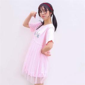 img 1 attached to 👗 Summer Dresses for Teen Girls: Japanese Style Rabbit Print Mini T-Shirt Dress in Lovely Cotton Fabric