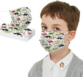 img 4 attached to 🦖 Детские дышащие банданы для лица с дизайном мультяшных динозавров - антивоздушные детские банданы для лица для мальчиков и девочек
