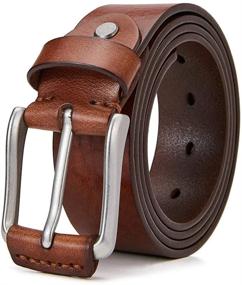 img 4 attached to 🐮 Cowhide Men's Accessories with Durable Buckle - Casual Leather Variation