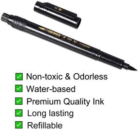 img 2 attached to Alycoco Refill Hand Lettering Pens: Black Ink Calligraphy Pen Set for Beginners - Perfect for Writing, Card Making, Signature, Illustration, Design, and Art Drawing