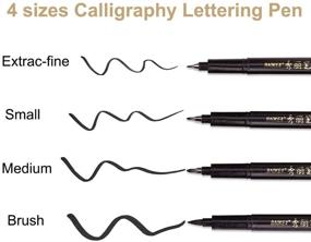 img 3 attached to Alycoco Refill Hand Lettering Pens: Black Ink Calligraphy Pen Set for Beginners - Perfect for Writing, Card Making, Signature, Illustration, Design, and Art Drawing