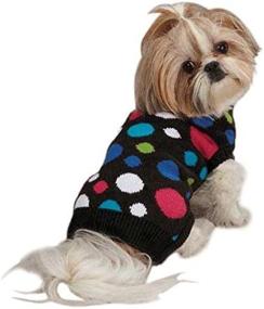 img 3 attached to 🐶 Small Acrylic Electric Knit Dots Dog Sweater by East Side Collection