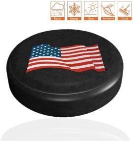 img 3 attached to 🚗 Universal Fit Spare Tire Cover for Jeep, Trailer, RV, SUV, Truck and More Vehicles | 26&#34; - 27&#34; Wheel Diameter | Weatherproof Tire Protectors with National Flag Design