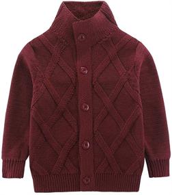 img 4 attached to Motteecity Clothes Woollen Sweater Cardigan Boys' Clothing for Sweaters
