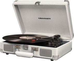 img 2 attached to Crosley CR8005D-WS Cruiser Deluxe Vintage Turntable with 3-Speed Bluetooth & Sleek White Sand Suitcase Design