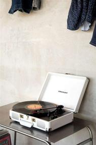 img 3 attached to Crosley CR8005D-WS Cruiser Deluxe Vintage Turntable with 3-Speed Bluetooth & Sleek White Sand Suitcase Design