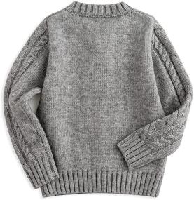 img 3 attached to Stylish Curipeer Cable Knit Cardigan Sweaters: Button-Up Solid Coat for Boys and Girls, Ideal for Fall and Winter (Ages 3-11 Years)