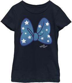 img 1 attached to 🎀 Adorable Disney Minnie Stars Bow Girl's Solid Crew Tee - Perfect for Little Disney Fans!