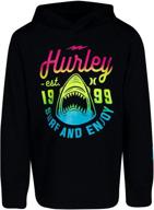 👕 hurley sleeve hooded t shirt: stylish light boys' clothing for tops, tees & shirts logo