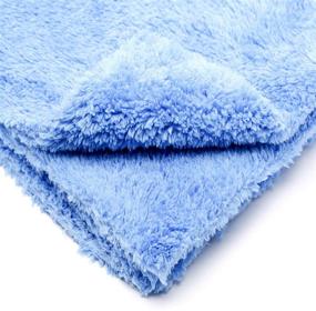 img 2 attached to 🧼 Kingole Microfiber Cleaning Cloths Rags Pack of 3: Versatile, Edgeless Towels - Scratch-Free, Super Absorbent, and Lint-Free (Blue, 16"x16")