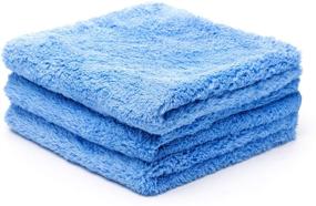 img 4 attached to 🧼 Kingole Microfiber Cleaning Cloths Rags Pack of 3: Versatile, Edgeless Towels - Scratch-Free, Super Absorbent, and Lint-Free (Blue, 16"x16")