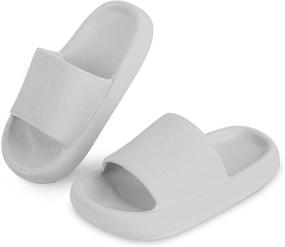 img 4 attached to 👞 Comfortable and Durable Menore Bathroom Slippers for Boys - Thick Cushioned Shoes