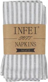 img 2 attached to 🍽️ Striped Cotton Dinner Napkins for Food Service Equipment & Supplies by INFEI