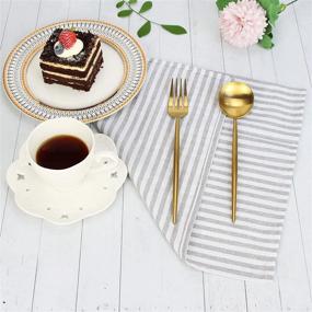 img 3 attached to 🍽️ Striped Cotton Dinner Napkins for Food Service Equipment & Supplies by INFEI