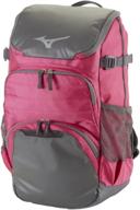 🎒 mizuno organizer backpack shocking pink: stay stylish and organized on-the-go! logo