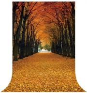 🍁 funnytree 6x8ft maple leaves photography backdrop: vibrant autumn yellow tunnel scenery for stunning seasonal photoshoots logo