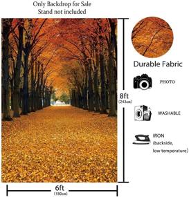 img 3 attached to 🍁 Funnytree 6x8ft Maple Leaves Photography Backdrop: Vibrant Autumn Yellow Tunnel Scenery for Stunning Seasonal Photoshoots