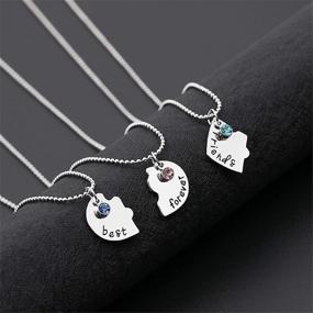 img 1 attached to 💖 Coadipress BFF Best Friend Necklaces for 3 Girls: Fashion Rhinestone Crystal Heart Matching Pendant - Forever and Ever Friendship Puzzle Alloy Necklaces