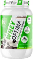 nutrakey whey optima protein powder: 23g high-quality protein, low carb, gluten-free, non-gmo, cookies & cream flavour - 2.1 pound logo