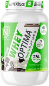 img 4 attached to NutraKey Whey Optima Protein Powder: 23g High-Quality Protein, Low Carb, Gluten-Free, Non-GMO, Cookies & Cream Flavour - 2.1 Pound