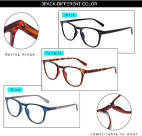 img 2 attached to 👓 3-Pack Spring Hinge Fashion Readers for Women Men - Blue Light Blocking Glasses for Computer Use