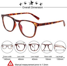 img 3 attached to 👓 3-Pack Spring Hinge Fashion Readers for Women Men - Blue Light Blocking Glasses for Computer Use
