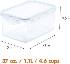 img 3 attached to 🔒 LocknLock Purely Better Tritan Container: 37oz Clear Rectangle Food Storage Bin