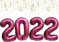 🎈 2022 burgundy balloons jumbo helium foil number balloons for new year celebration and graduation decor логотип