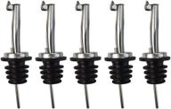 🍷 wobe 5 pcs stainless steel wine bottle pourers with flip top stoppers - speed pourers for liquor, olive oil, wine, vinegar, and other liquids логотип