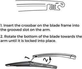 img 2 attached to AutoTex - Universal Rear Automotive Wiper Blade - QFR-14A Windshield-Wipers Replacement - All-Weather Rubber - Fits Roc Lock 2 Rear Wiper Arm (14-Inch)