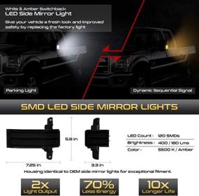 img 3 attached to VIPMOTOZ Последовательный поворот сигнал светодиодный дымчатый боковой маркерный светильник сборка пара - замена для грузовика Chevrolet Silverado GMC Sierra 1500 2500HD 3500HD 2014-2018.