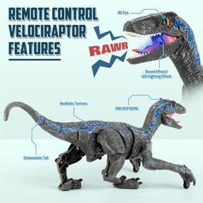 img 3 attached to Mini Tudou Educational Velociraptor Rechargeable