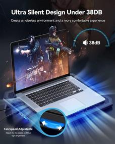 img 3 attached to 💻 Slim Portable Laptop Cooling Pad - 6 Quiet LED Fans, USB Powered Adjustable Laptop Cooling Fan Stand, Switch Control Fan Speed - Compatible with Laptop Notebooks Up to 19 Inch - TECKNET