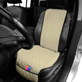 img 3 attached to FH Group Neo Supreme Luxury Diamond Design Front Seat Cover- Water Resistant, Air Bag Compatible (Beige)